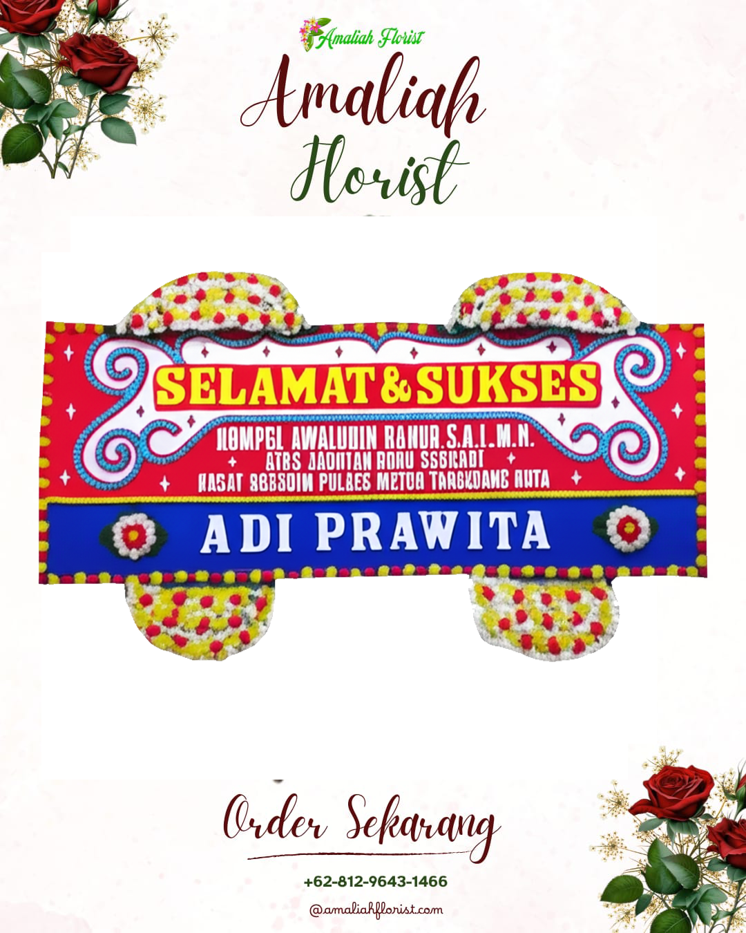 Papan Bunga Ucapan Selamat Dagangan